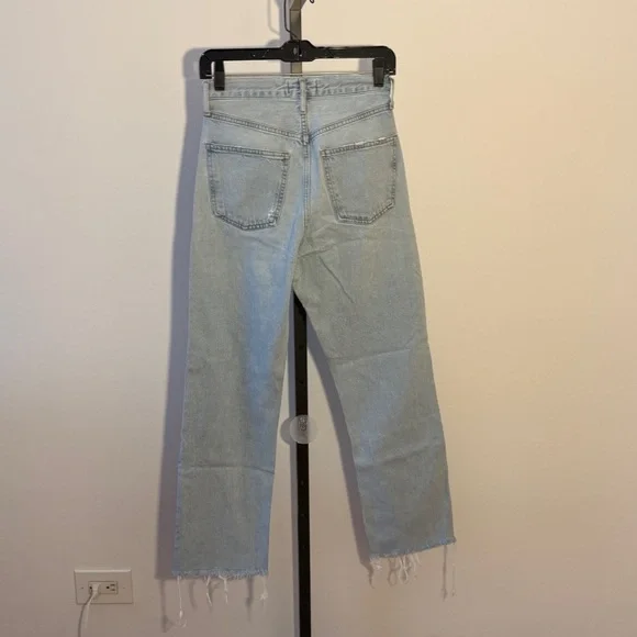 Agolde Light Blue Straight Leg Jeans Size 24 - Picture 2 of 6